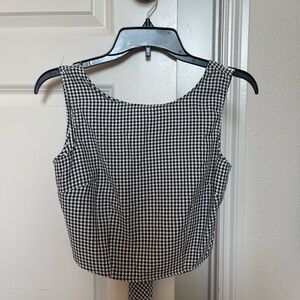 Black and White Gingham Women's Top